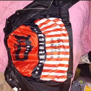 michael hoban where MI jacket genuine leather